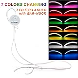 CYLAPEX Color Changing LED Eyelashes Interactive False Lashes Shining Eyeliner Charming LED Light Eyelid Tape, with 7 Colors 6 Flash Modes, for Party Bar Nightclub Rave Halloween Christmas Birthday