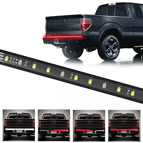 YINTATECH Redline LED Tailgate Light Bar Strip 60 Inch 150CM 12V DC Red and White 3528-108 SMD LEDs Flexible lighting Car Truck Brake Reverse Turn Signal Lights Lamp