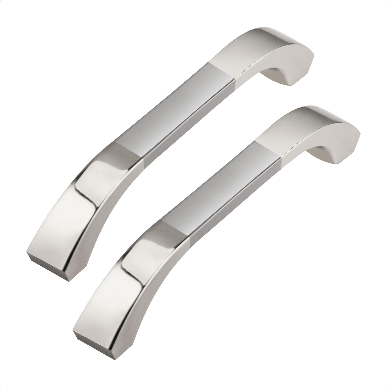 GUWINA 6pcs Silver Kitchen Cupboard Handles 96mm, Modern Light Grey Wardrobe Door Handle, Zinc Alloy Bathroom Cabinet Handles, Drawer Pull for Cabinet Furniture Sideboard with Screws