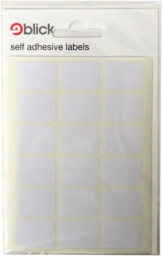 Blick Labels, White, Self Adhesive Stickers, Rectangular, 16mm x 22mm, 126 Labels, for Home Office, Family, School, Letters, Address