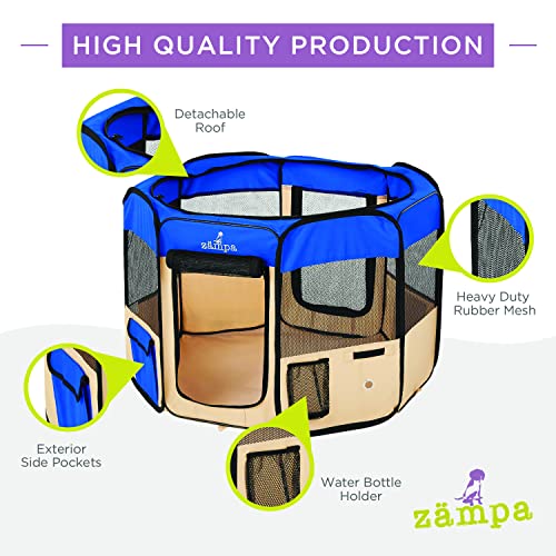 Zampa Puppy Playpen Small 36"x36"x24" Portable Pop Up Playpen for Dog
