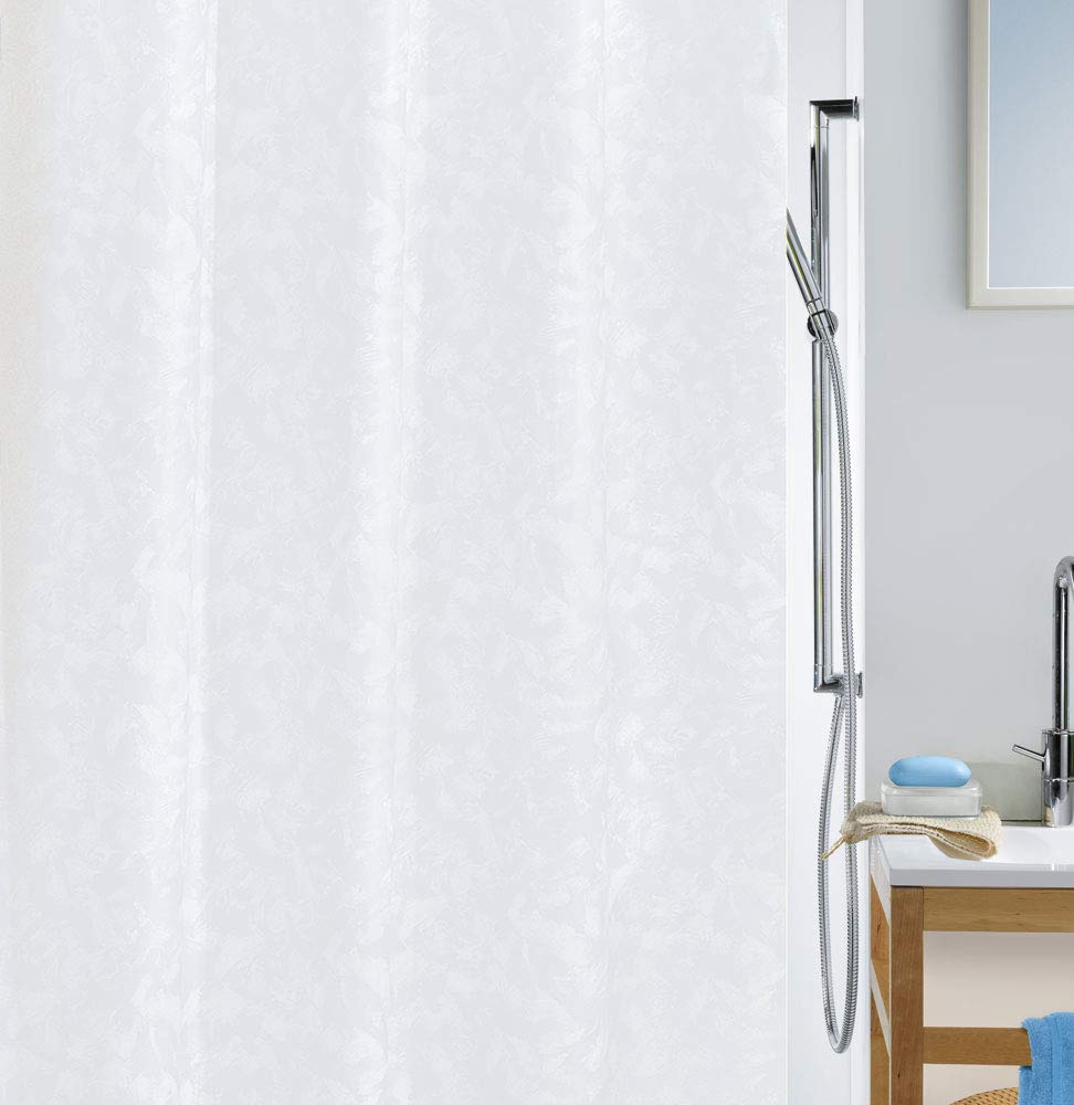 Spirella Porto White Textile Polyester Shower Curtain, 180 x 200 cm, White — image 1