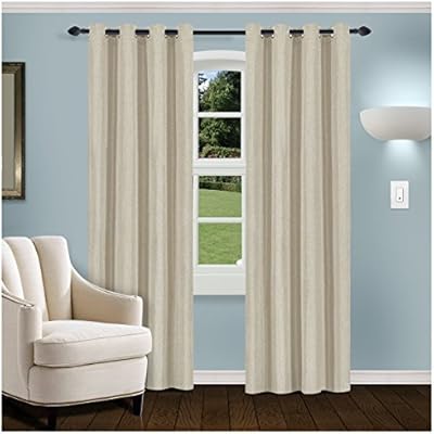 Amazon Com Superior Linen Textured Blackout Curtain Set Of 2