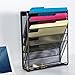 DESIGNA Mesh Hanging Wall Organizer, Wall Mount Document Letter Tray File Holder Office Supplies Storage Workspace Mail Organizer for Notebooks,Planners,File Folders - 5 Pockets, Black