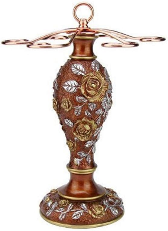 Cvbndfe Wine Rack Classic Elegant Hand Painted Rose Flower Wine Glass Rack Countertop Tabletop Wine Glass Display Holder Freestanding Stemware Rack Organizer Drying Rack Stand