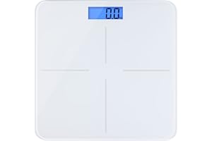Poplar Home Products Digital Bathroom Scales for Accurate Body Weight – Ultra Thin, White Scale – Auto Step On Design – 4 Precision Weight Sensors Batteries Included