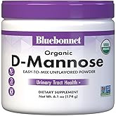 BlueBonnet Nutrition Organic D-Mannose Powder 2000 mg - Fast Acting Urinary Tract Support for Men & Women* - USDA Organic, Non-GMO, Vegan, Kosher, Gluten-Free – 85 Servings, Unflavored Powder