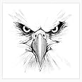 Eagle Face Decal Vinyl Bumper Sticker 5"