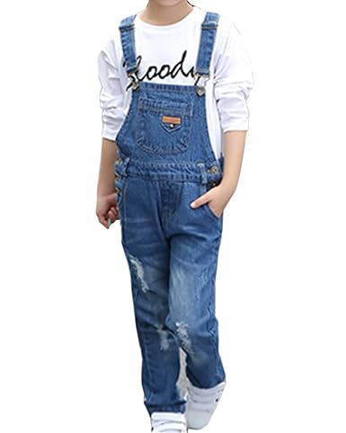Mädchen Denim Latzhose Overall Jeans Hose Mit Hosenträger Denim Stretch Dungaree Jumpsuit