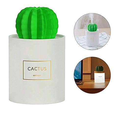 LLAS Humidificador Mini USB Humidificador Mactus 280ml Decoración Creativa para Hogar Oficina Yoga SPA Sala de