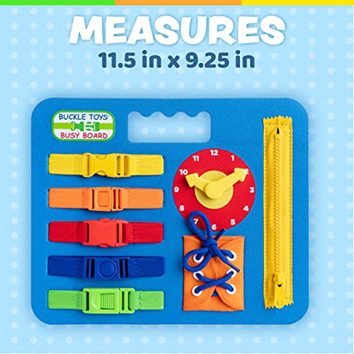 Buckle Toys Busy Board Montessori Learning Toy for Toddlers Kids Road  Trip Activities Foam Sensory Board