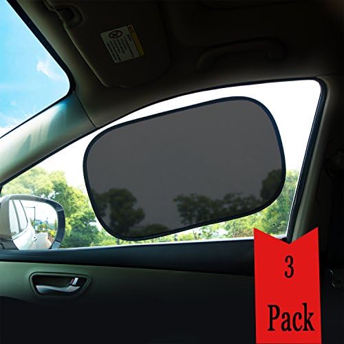 Car Sun Shade|Car Window Shade|Car Sunshade for Baby|Interior Screen Double-layer Mesh Sun Block|Protect Baby Harmful away Sunlight,UV Rays|FREE Cleaning Cloth (3 Pcs/Pack,20"x12")