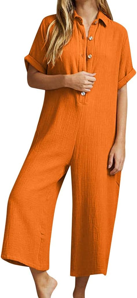 Women's Oversize Rompers Casual Solid Harem Pants Loose Trousers Jumpsuit