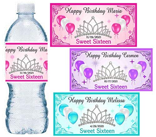 Amazon.com: 20 SWEET SIXTEEN 16 BIRTHDAY PARTY FAVORS PERSONALIZED WATER BOTTLE LABELS: Handmade