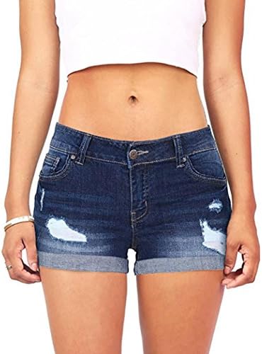 Clearance! FDelinK Women's Juniors Body Enhancing Ripped Hole Short Mini Jeans Pants Denim Shorts