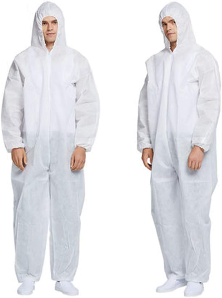 UELEGANS Medical Disposable Coveralls Heavy Duty Protective Suits Anti Bacteria Dust Virus Chemical Protection Work wear for Cleaning Manufacturing