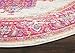 Nourison Passion Ivory/Fuchsia 4' x Round Area Rug, Boho, Traditional, Easy Clean, Non Shedding, Bed Room, Living Room, Hallway, (4' Round)