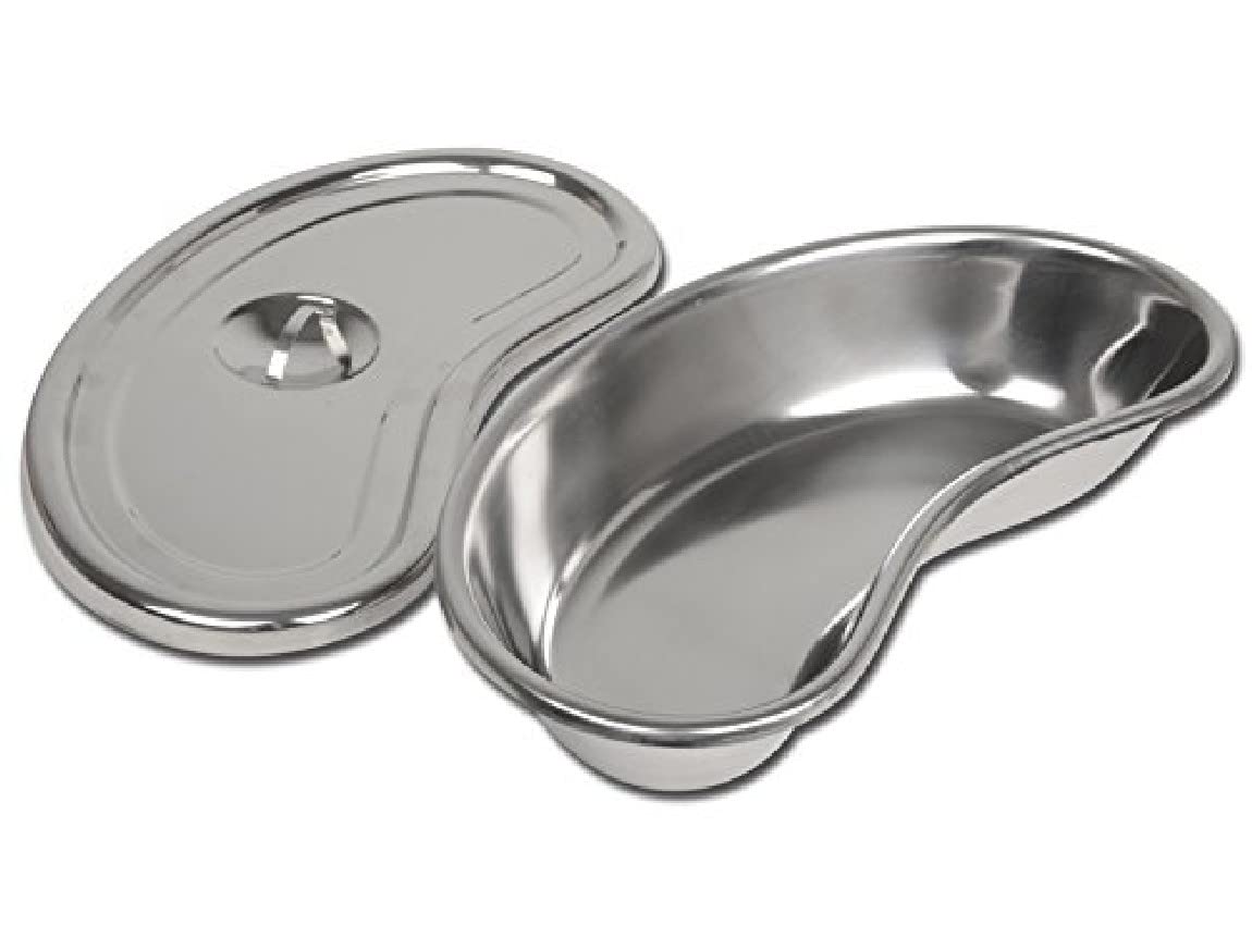 GIMA 26589 Stainless Steel Kidney Dish with Lid, 309 mm x 149 mm x 59 mm - capacity 1,500 ml