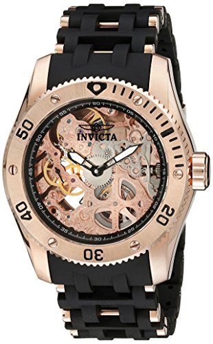 Invicta Men's 1259 Sea Spider Mechanical Skeleton Dial Black Polyurethane Watch