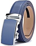 Men's Belt,Bulliant Genuine Leather Ratchet Belt for Men with Slide Buckle 1 3/8,Trim to Fit