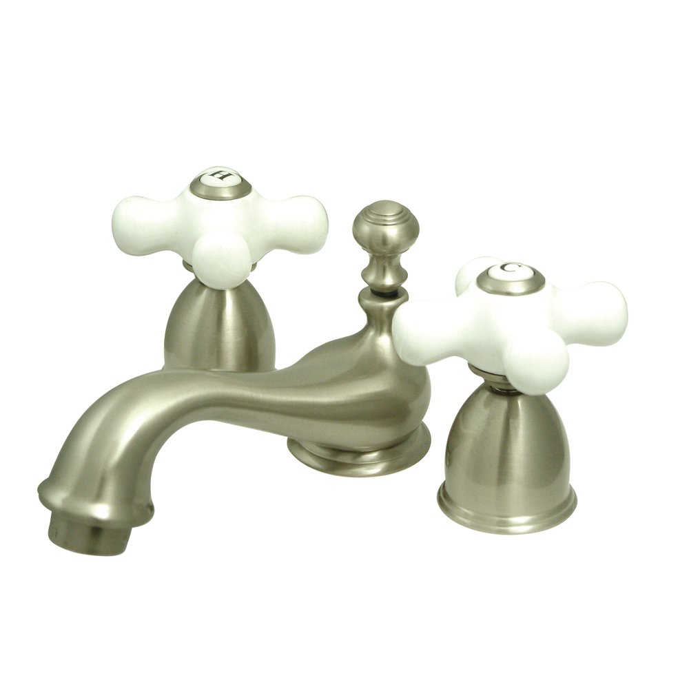 Elements of Design ES3958PX Chicago 2-Handle 4" to 8" Mini Widespread Lavatory Faucet with Brass Pop-Up, 4-1/2", Satin Nickel