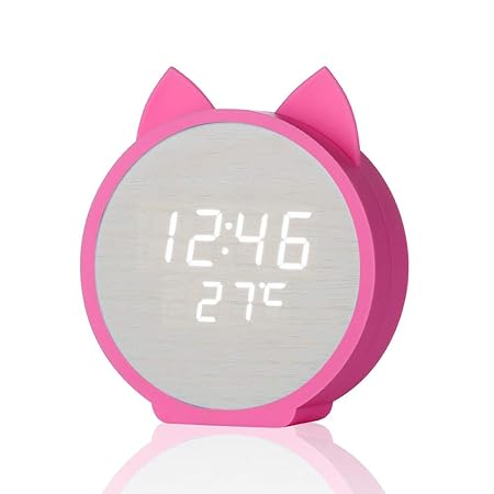 Anglayif Reloj De Alarma Con Forma De Oreja De Gato Material