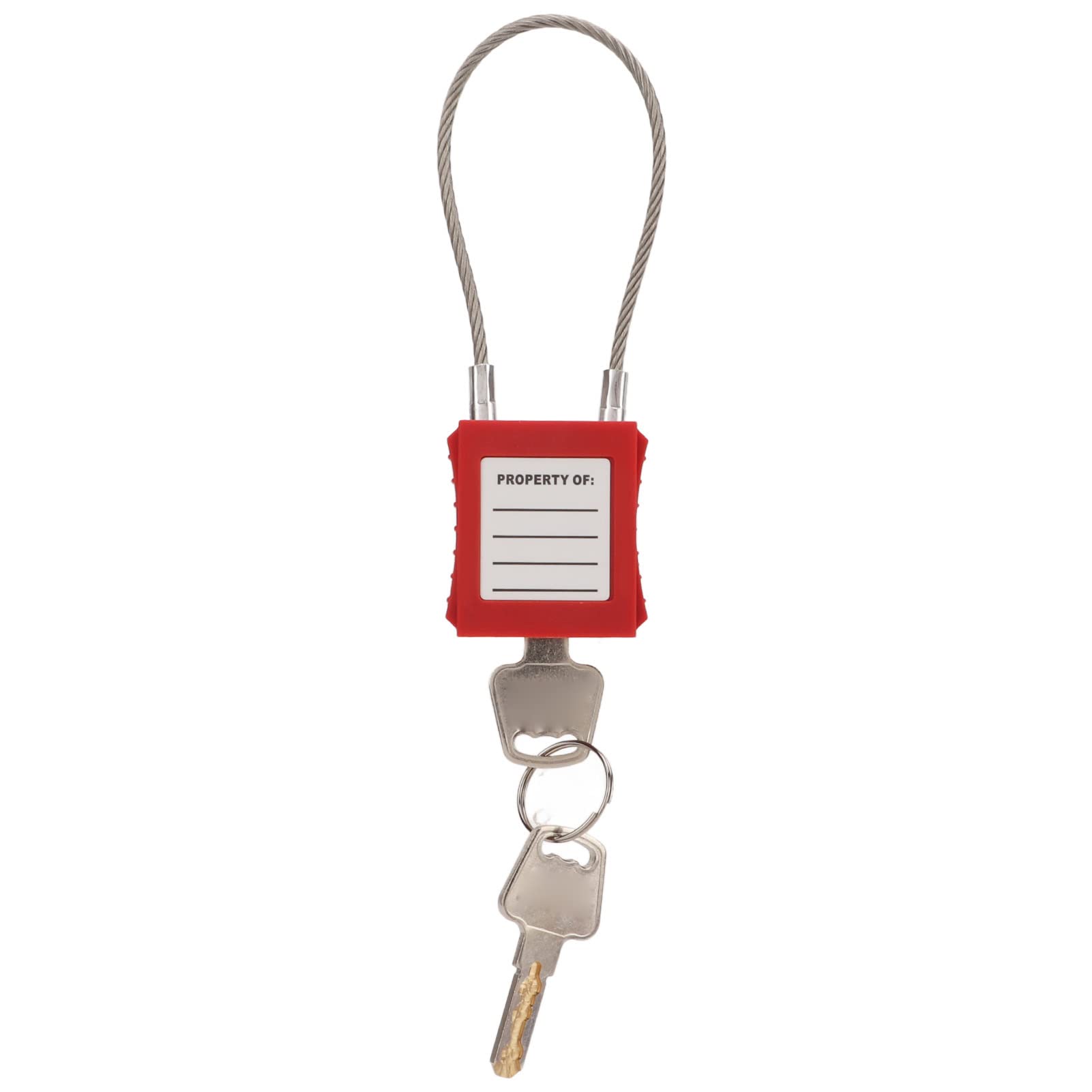 Lockout Tagout Safety Padlock, 85mm Shackle Steel Cable Locks with 2 Key for Lock Out Tag Out Stations, Multi Color Optional(Red)
