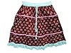 Ethnic Women's Wear Designer Cotton Crinkled Brown Print Short Mini Skirt