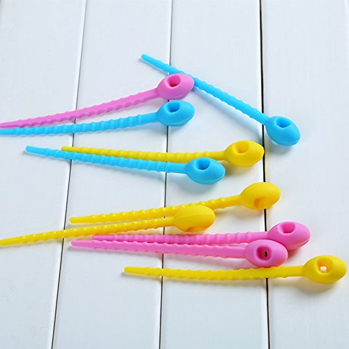 Zeroyoyo Food Grade Silicone Bag Ties Cable Management Zip Tie Twist Multi-use Bag Clip Bread Tie Food Saver 10pCS
