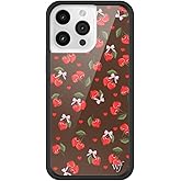 Wildflower Cases - Compatible with iPhone 15 Pro Max| Protective Black Bumper, 6.5ft Drop Test Certified, Women Owned Small Business | Brown Fruit Aesthetic Red Trendy | Chocolate Cherries