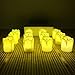 YJY Unique Black-Wick Flameless LED Tea Light Candles, Realistic Bright for Seasonal Festival Celebration, Electric Battery Fake Candle Birthday Pray Decor, 12 Pack(Simulation Yellow)