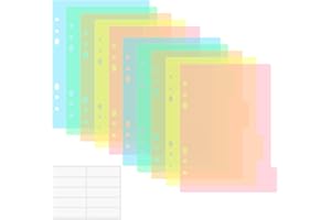 BAOFALI 10PCS A5 Size Dividers for 6 Ring Binder,with Reinforced Edge and 10 Tabs,Paper Index Divider Category Page Tab Indexing Cards Die and Stamp Storage Folder