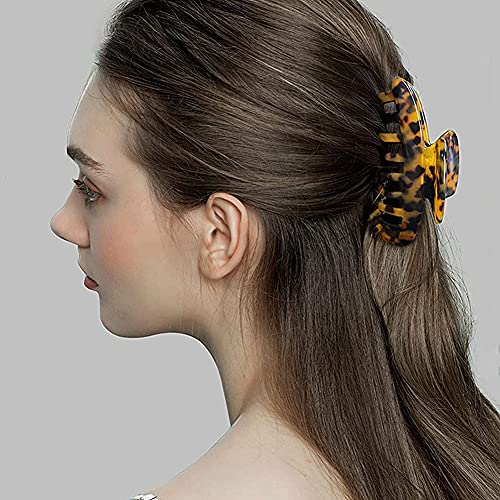Hair Claw Clips for Thick Hair Tortoise Shell No Slip,3.8Inch Big Claw Hair Clips for Women Hair Accessories Claw Clips for Thin Hair Leopard Large