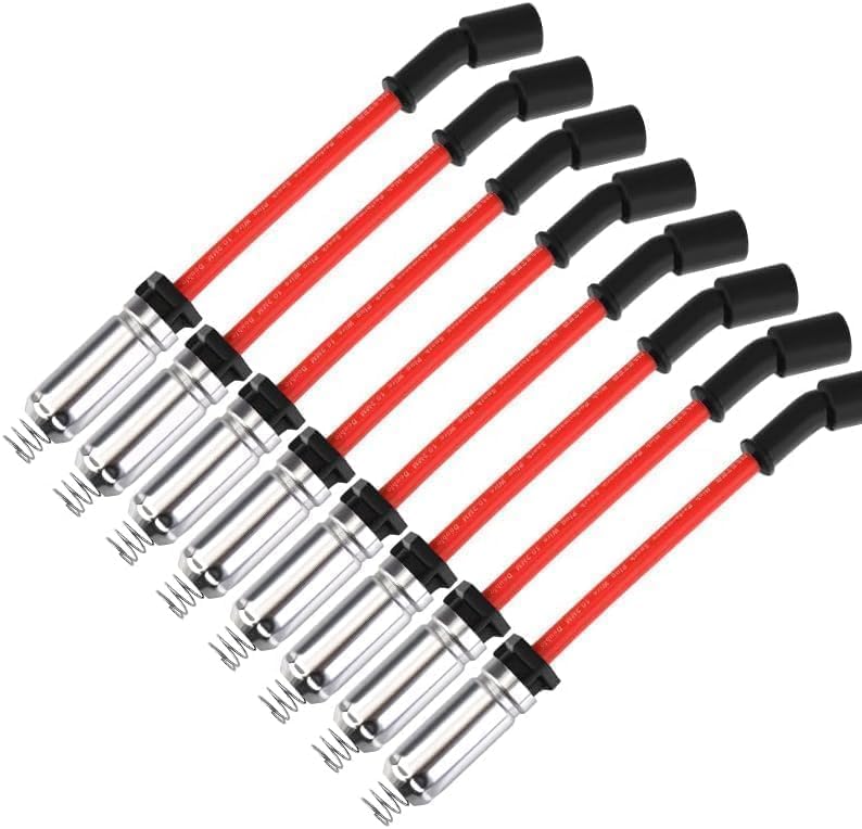 Photo 1 of 10.2 MM Racing Spark Plug Wires for CT5 CTS Escalade Camaro Corvette Express Silverado Suburban Tahoe Savana Sierra Yukon 5.3L 6.2L 6.6L V8 2014-2022 Red