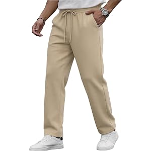 Vividcrate Mens Baggy Sweatpants Loose Fit Cotton Casual Comfy Stretch Wide Leg Sweat Pants for Mens with Pockets