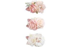 Flower Hair Clips Set-Cherrboll 3pcs Floral Hair Bow Accessories for Baby Girl Toddles Teen Gifts