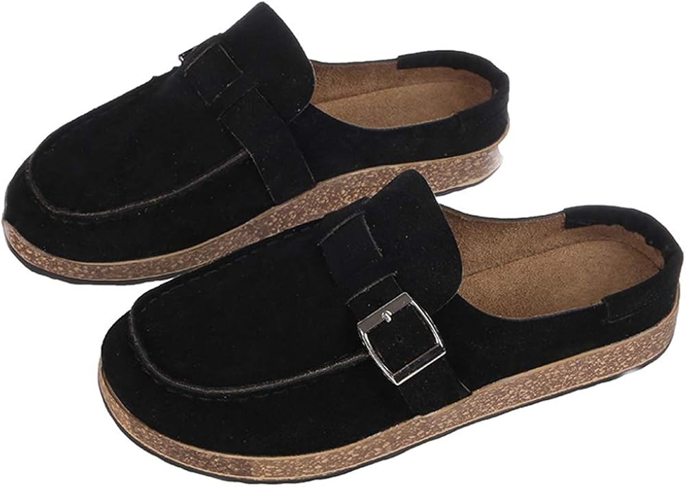 buckle flat mules