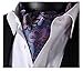Allbebe Men's Blue Pink Floral 100% Silk Cravat Ties Jacquard Woven Casual Ascot