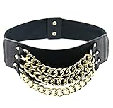 BlingKicks Womens Draping Chunky Chain Waist Cinch Corset Stretch Belt