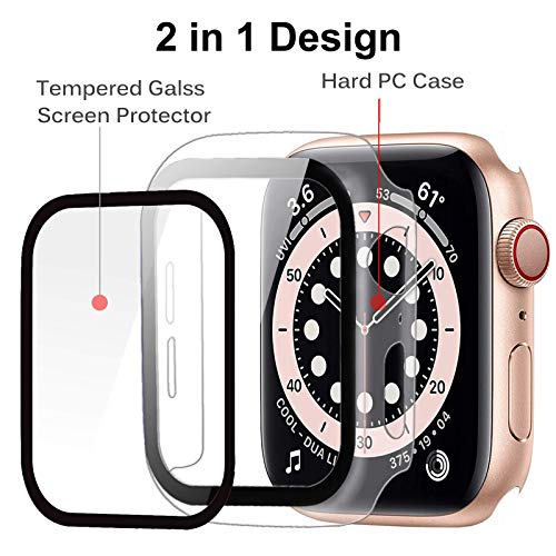 ایگرد | قیمت و خرید Miimall Compatible Apple Watch Series 6 44mm Case with  Screen Protector Anti-Scratch Shockproof Hard PC and Tempered Glass Film  Bumper Case for Apple Watch Series 6 Series
