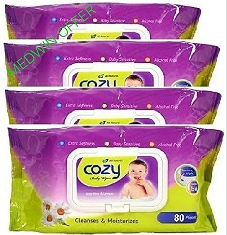COZY BABY WIPES 80 Sheets (Pack of 4) Green