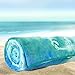 Aurorae Sport and Swim Towel Aqua for Beach, Pool, Travel, Microfiber, Super Absorbent, Extra Large, Lightweight (Tahiti Tides)