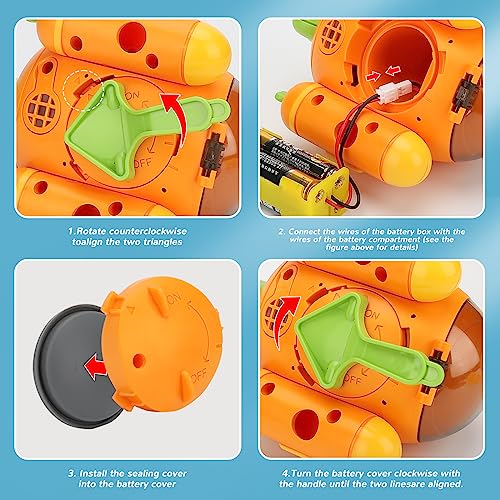 Bath Toys Electric Radish Submarine Baby Bath Shower Head Sprayer, Water Toys for Babies