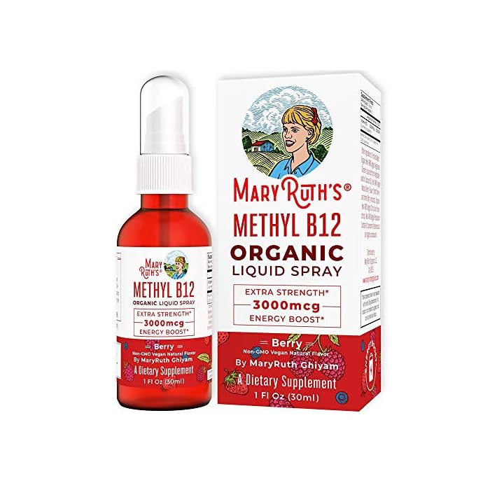 Vitamin B12 Spray | USDA Organic Vitamin B12 Liquid Spray | B12 Vitamin Supplement Liquid for Nerve Function | Liquid…