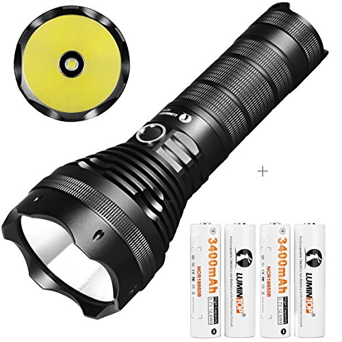 LUMINTOPÂ® SD75 4000 Lumen Rechargeable Searchlight LED Flashlight With Power Bank Function Cree XHP70 + 4X 3400mAh 18650 Batteries Max 652m With Strobe