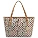 Micom Casual Signature Printing Pu Leather Tote Shoulder Handbag with Metal Decoration for Women (P Signature and Felt Insert Purse)