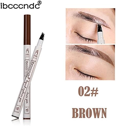 Eyebrow Tattoo Pen Waterproof Fork Tip Sketch Makeup Pen Microblading Ink Sketch brochas maquillaje (Brown)