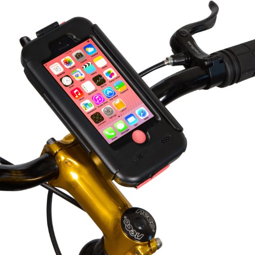 TigraÂ® BikeConsole iPhone 5C Waterproof Shock-Protected Bicycle Holder Mount, LIMITED Edition (Pink)