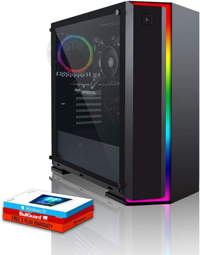 Fierce RGB Gaming PC - AMD Ryzen 3 2300X 4.0GHz, AMD RX 580 8GB, 16GB 3000MHz, 1TB Hard Drive, Windows 10 Installed (Crusader 1136745)