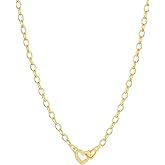gorjana - Parker Heart Necklace 16 1/2 or 17 inches - 18K Gold Plated - Cable Chain, Interlocking Double Open Hearts - Gifting Necklace to Loved One - Stylish Gift Packaging - Unique Heart Hinge Closure